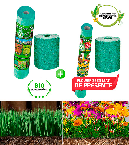 Grass & Flower Seed Mat - Tapetes de sementes de relvado e flores de crescimento rápido